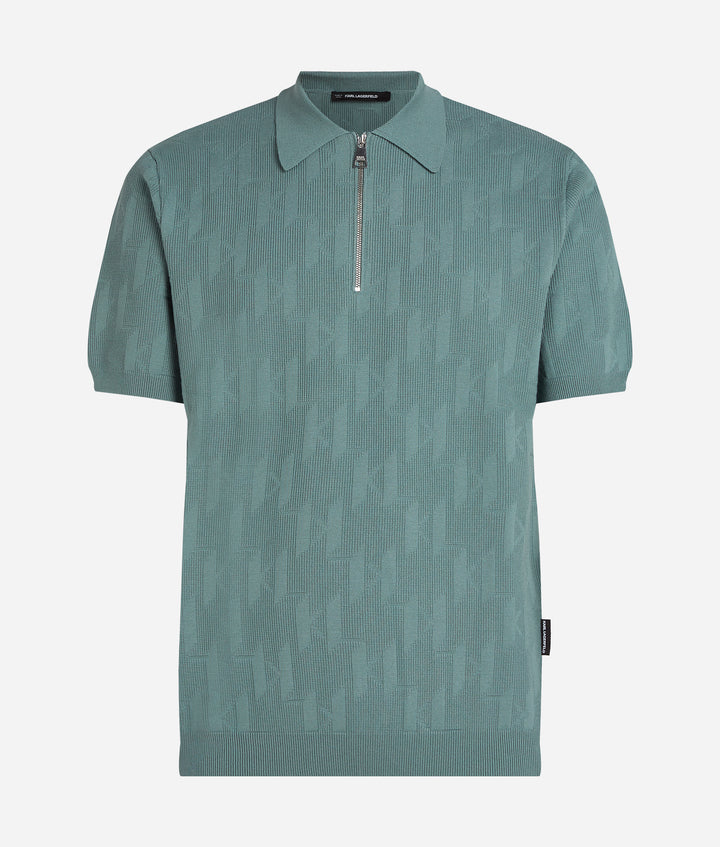 MONOGRAM SSLV ZIP UP POLO