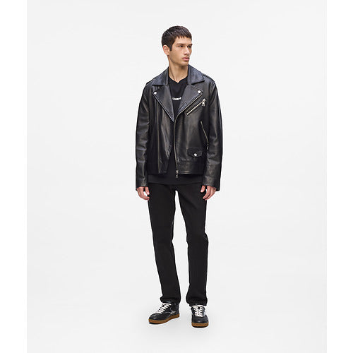 ESSENTIAL LEATHER BIKER JACKET