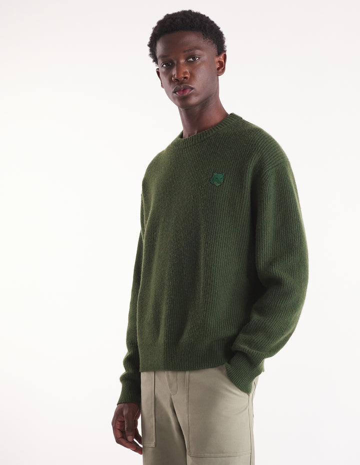 BOLD FOX HEAD PATCH COMFORT RIBBED JUMPER