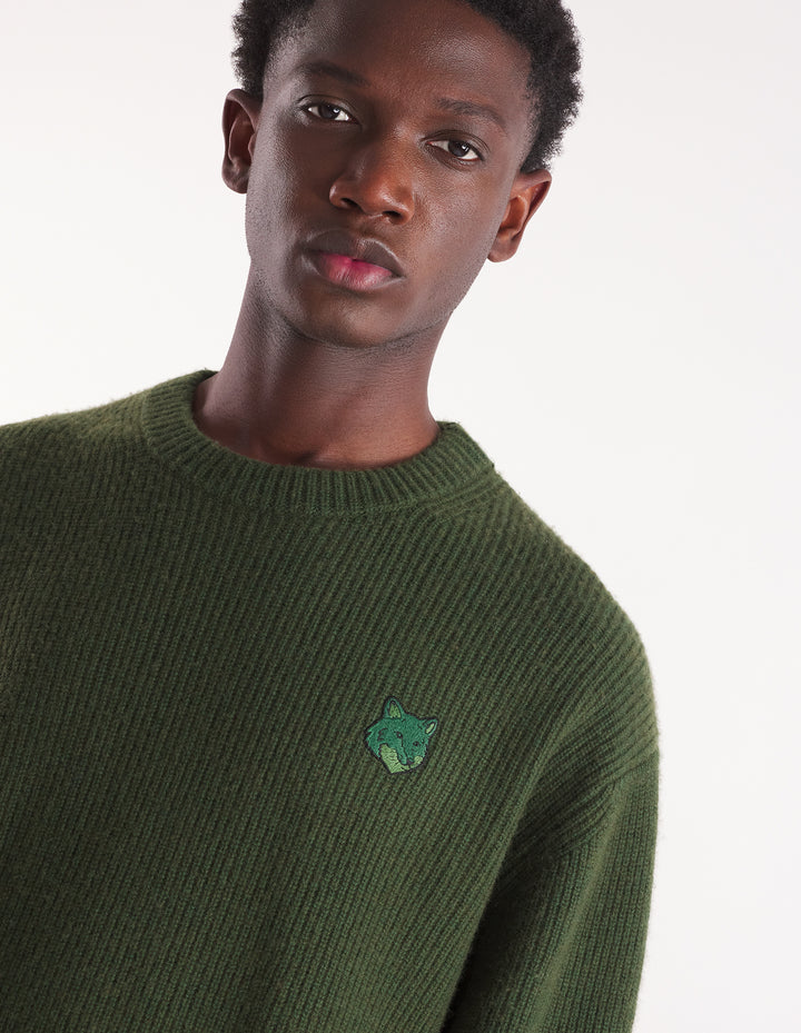 BOLD FOX HEAD PATCH COMFORT RIBBED JUMPER