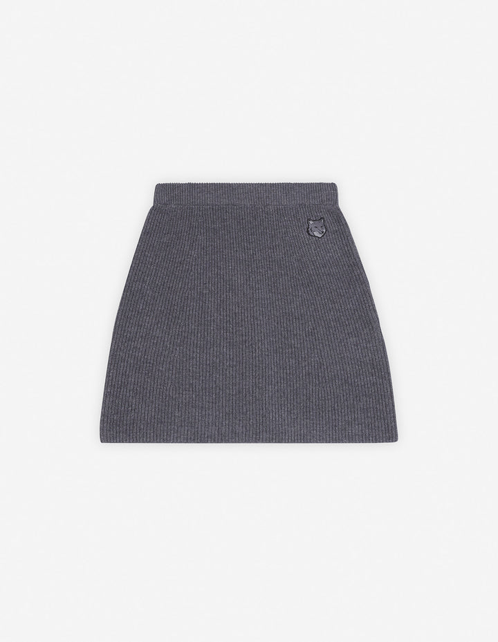 BOLD FOX HEAD PATCH SHORT RIBBED SKIRT