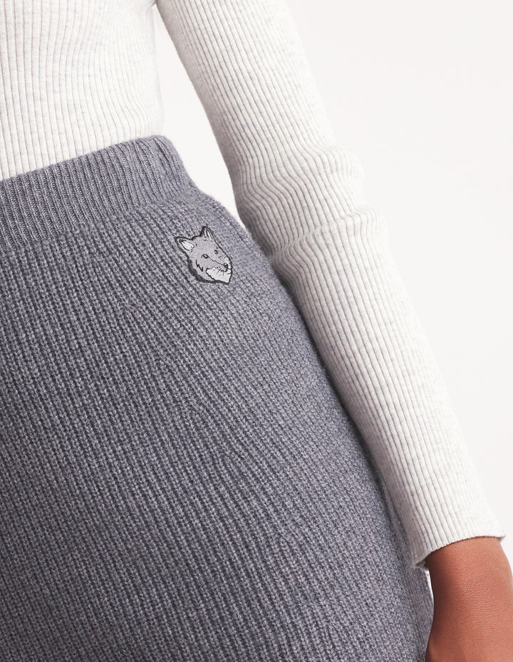 BOLD FOX HEAD PATCH SHORT RIBBED SKIRT