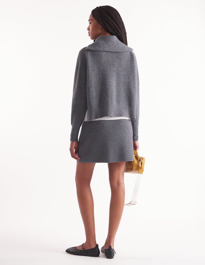 BOLD FOX HEAD PATCH SHORT RIBBED SKIRT