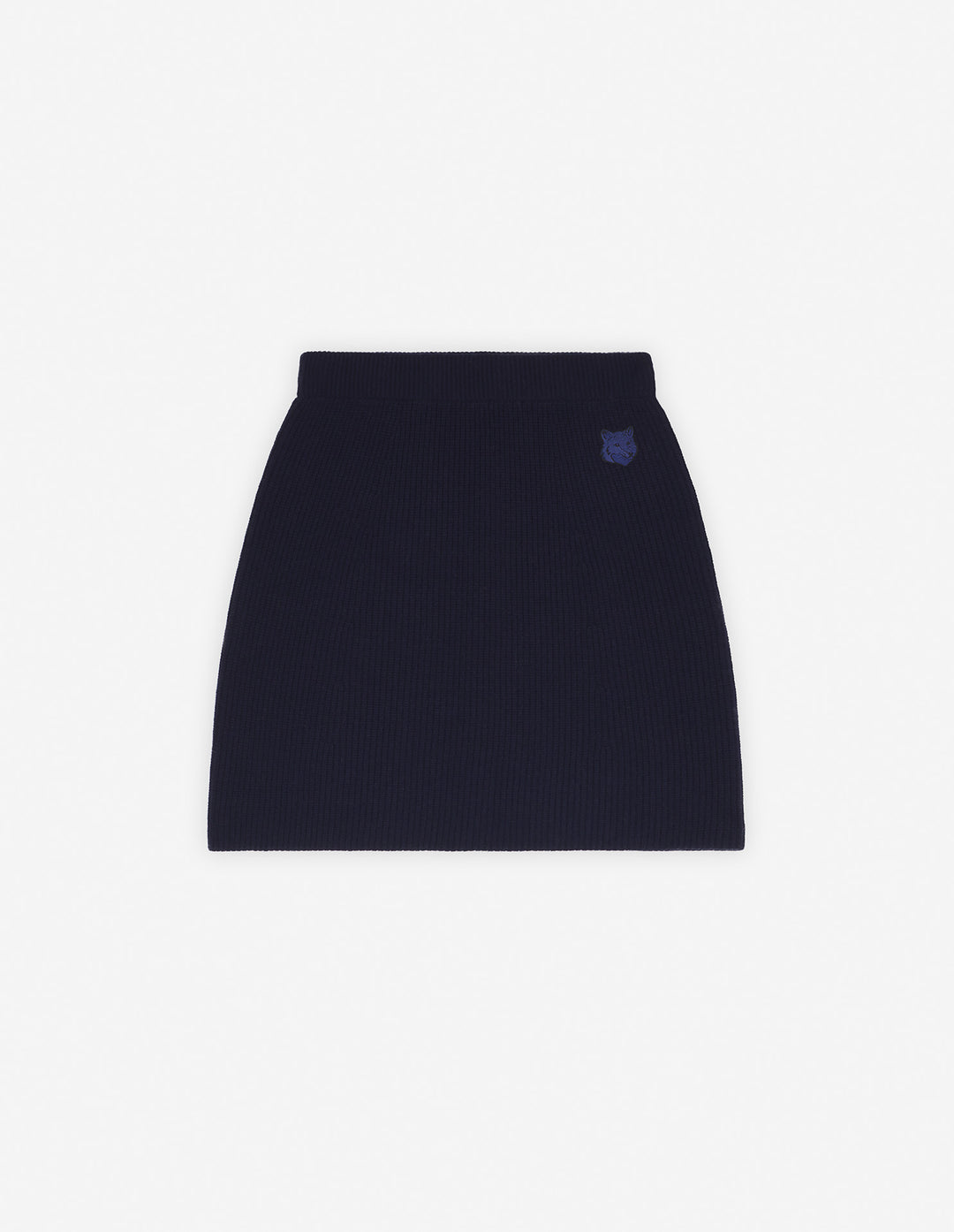 BOLD FOX HEAD PATCH SHORT RIBBED SKIRT INK BLUE