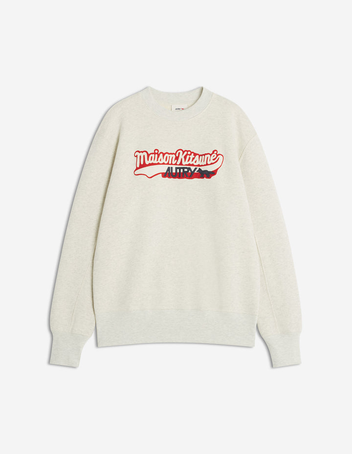 MAISON KITSUNÉ x AUTRY VARSITY SWEATSHIRT LIGHT GREY MELANGE