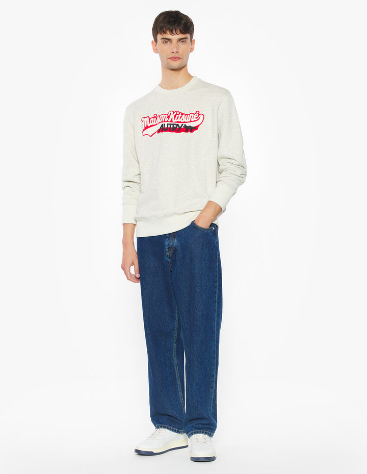 MAISON KITSUNÉ x AUTRY VARSITY SWEATSHIRT LIGHT GREY MELANGE