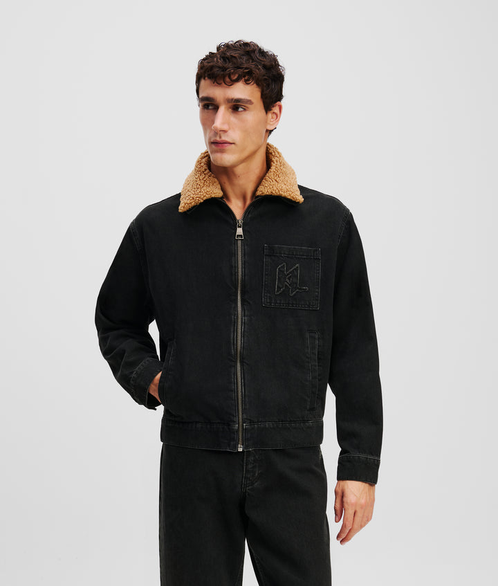 FAUX SHEARLING KL DENIM JACKET