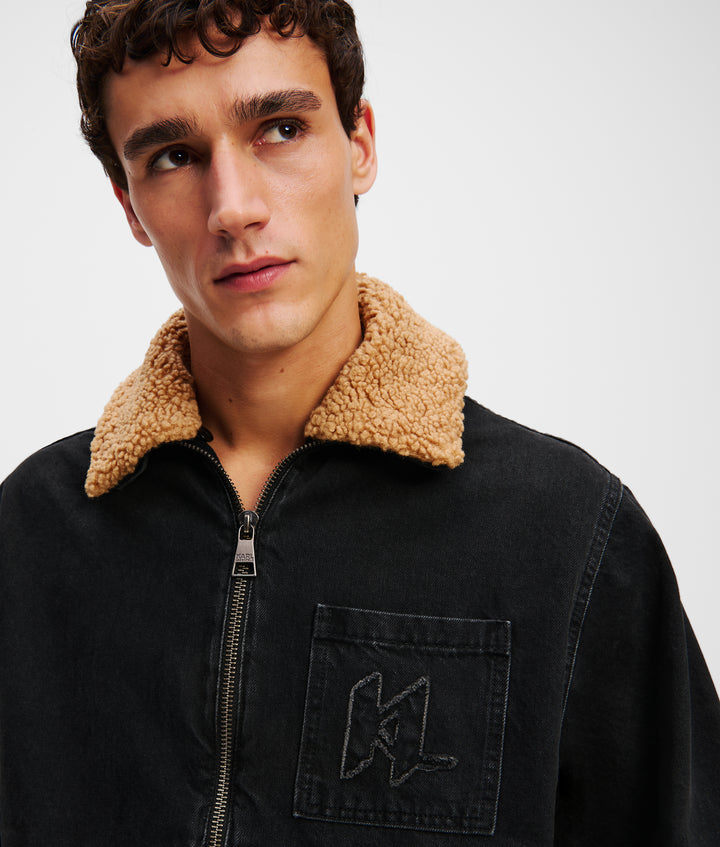 FAUX SHEARLING KL DENIM JACKET