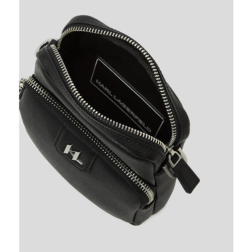 K/MONOGRAM LEATHER CROSSBODY