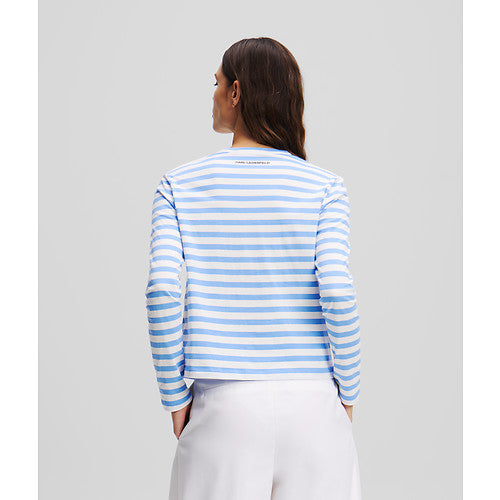 IKON PRINT STRIPE LSLV TOP
