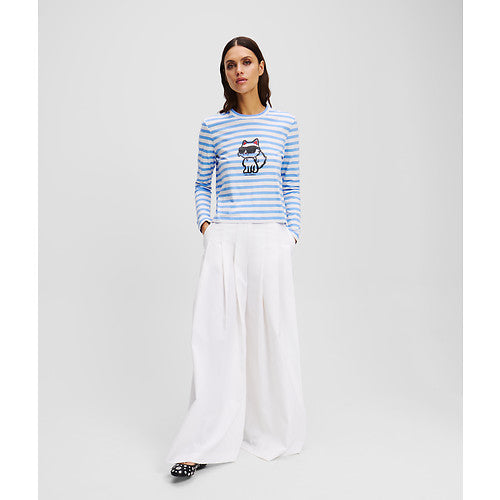 IKON PRINT STRIPE LSLV TOP