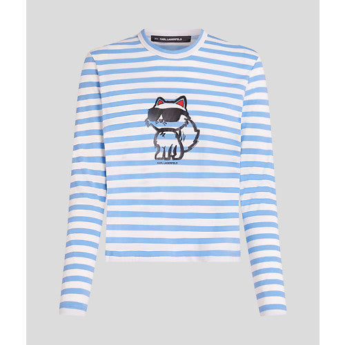 IKON PRINT STRIPE LSLV TOP