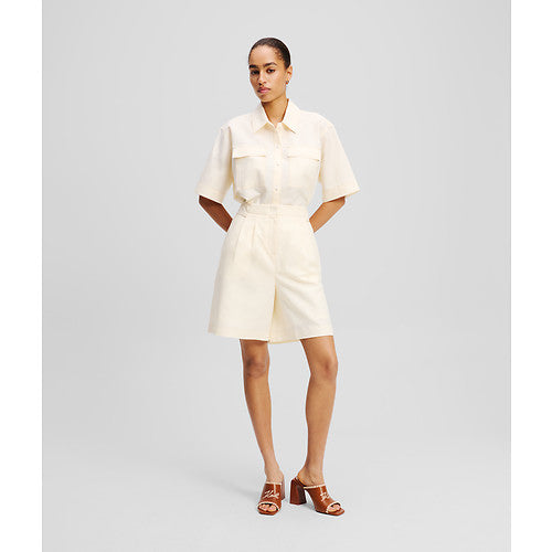 LINEN BLEND SHORTS