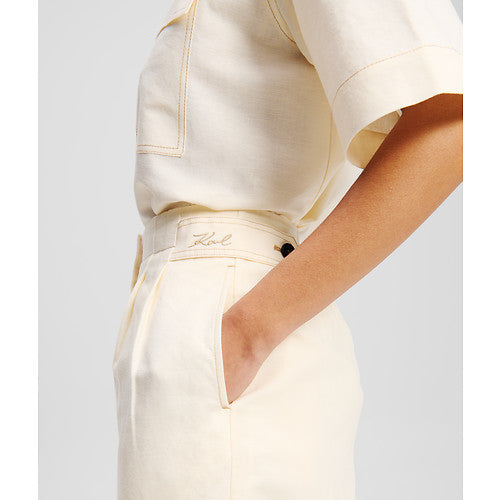 LINEN BLEND SHORTS