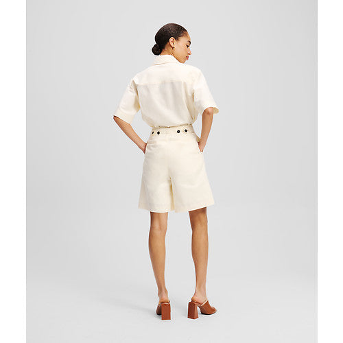 LINEN BLEND SHORTS