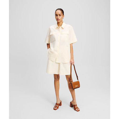 LINEN BLEND SHORTS