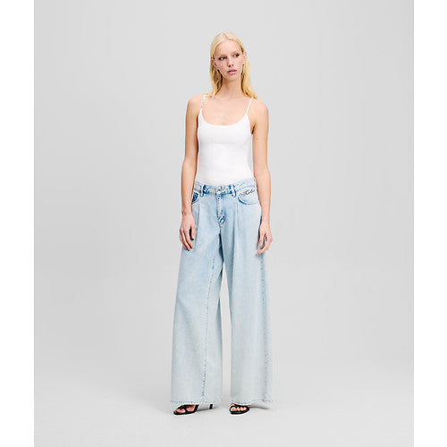 WIDE LEG BLUE DENIM PANTS
