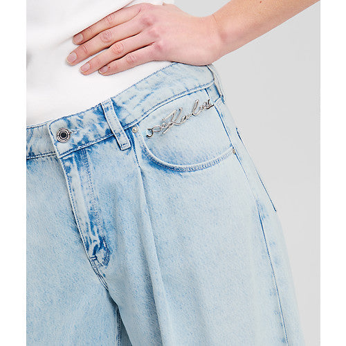 WIDE LEG BLUE DENIM PANTS