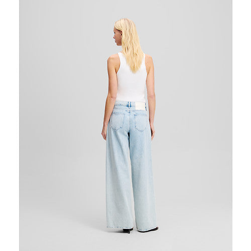 WIDE LEG BLUE DENIM PANTS
