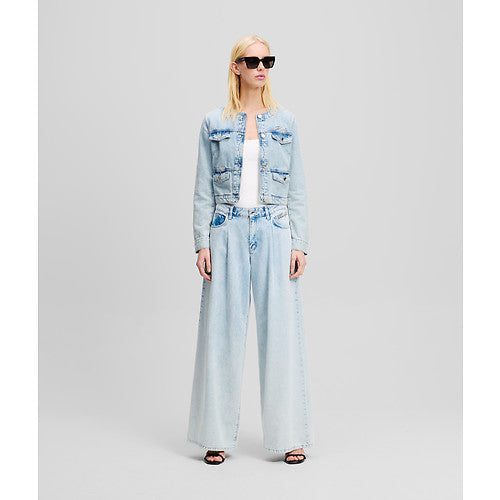 WIDE LEG BLUE DENIM PANTS