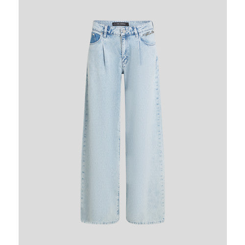 WIDE LEG BLUE DENIM PANTS