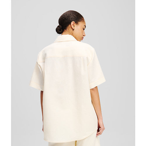 LINEN BLEND BLOUSE