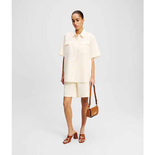 LINEN BLEND BLOUSE