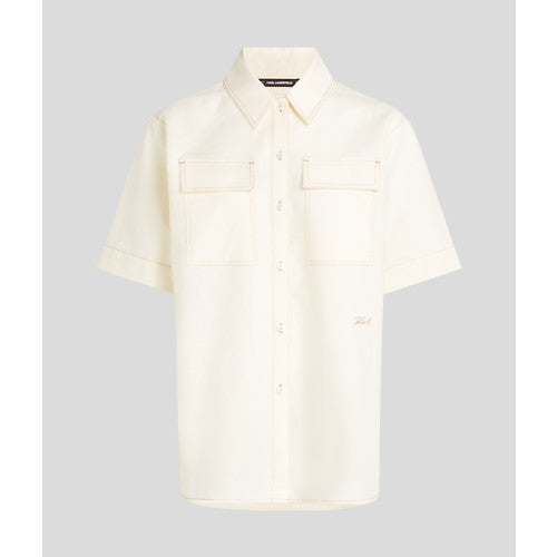 LINEN BLEND BLOUSE