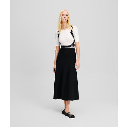 KNIT LOGO SSLV DRESS
