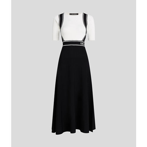 KNIT LOGO SSLV DRESS