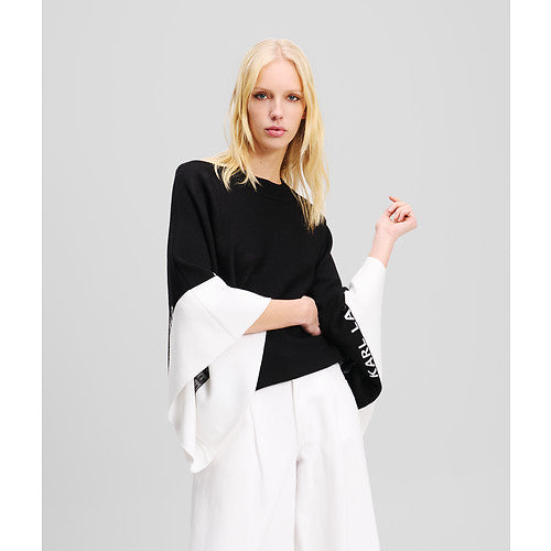 LOGO KNIT PONCHO
