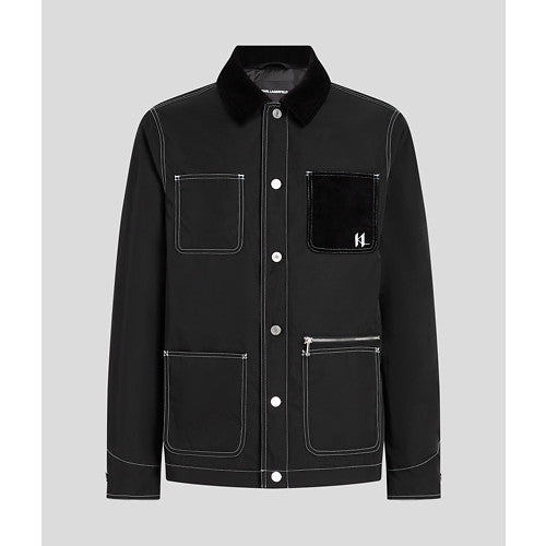 CONTRAST STITCH BOMBER JACKET