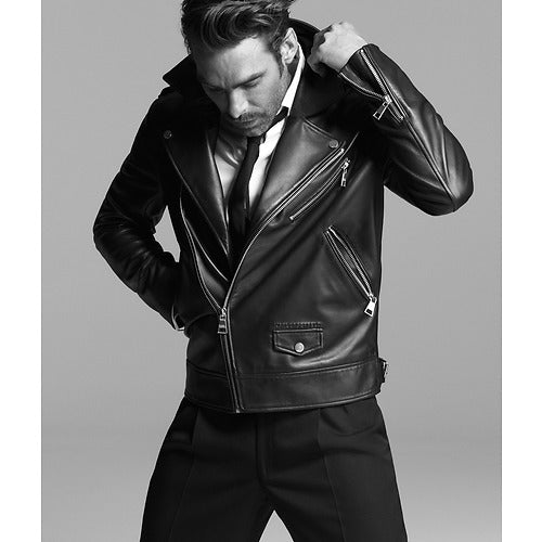 ESSENTIAL LEATHER BIKER JACKET