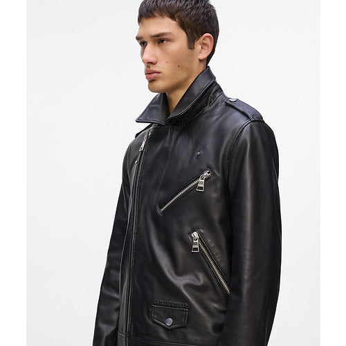 ESSENTIAL LEATHER BIKER JACKET