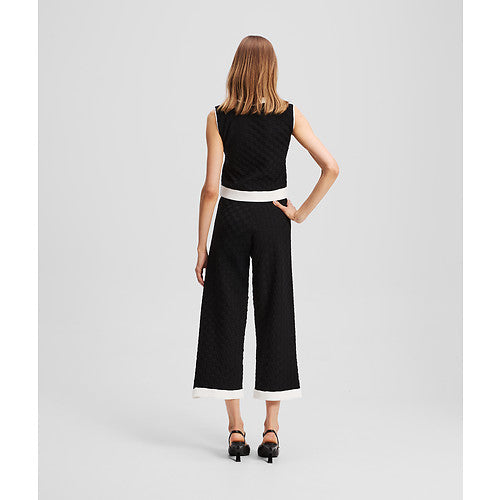 CONTRAST KNIT PANTS