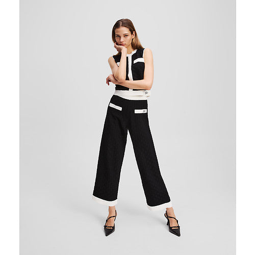 CONTRAST KNIT PANTS