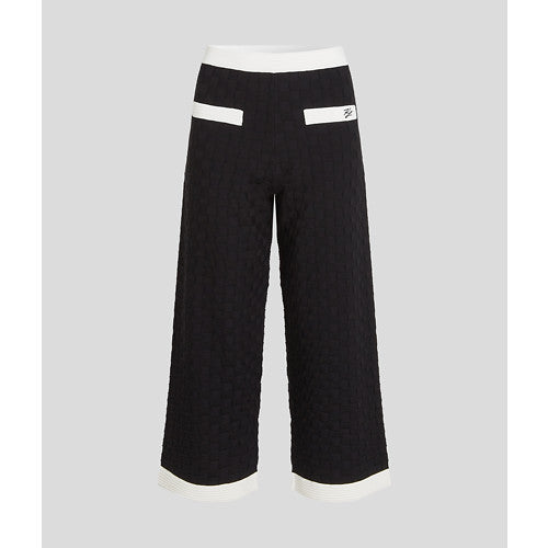 CONTRAST KNIT PANTS