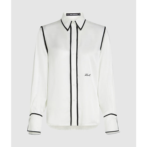 BW CONTRAST PIPING BLOUSE