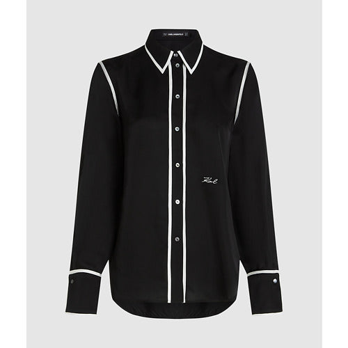 BW CONTRAST PIPING BLOUSE