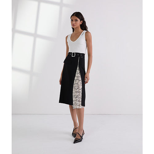 PLEATED PANEL SKIRT