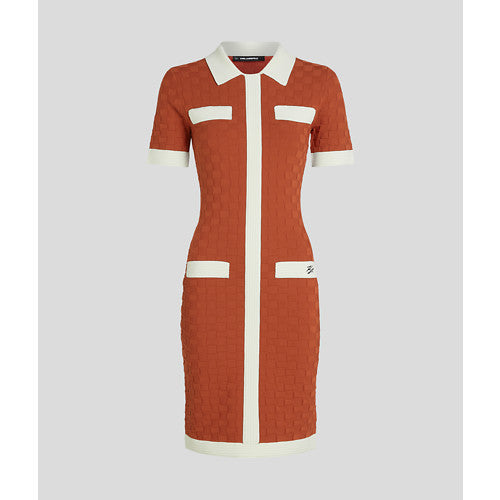 POLO CONTRAST KNIT DRESS