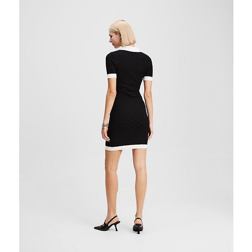 POLO CONTRAST KNIT DRESS