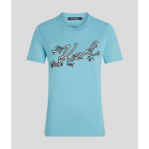 KARL ORCHID LOGO T-SHIRT