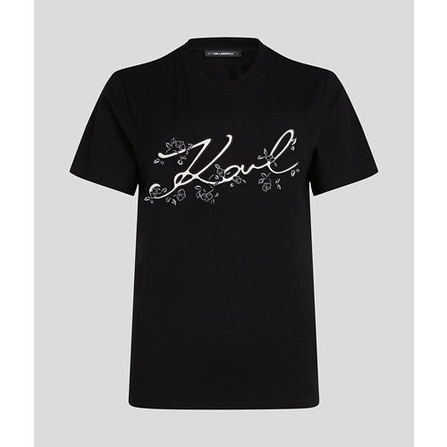 KARL ORCHID LOGO T-SHIRT