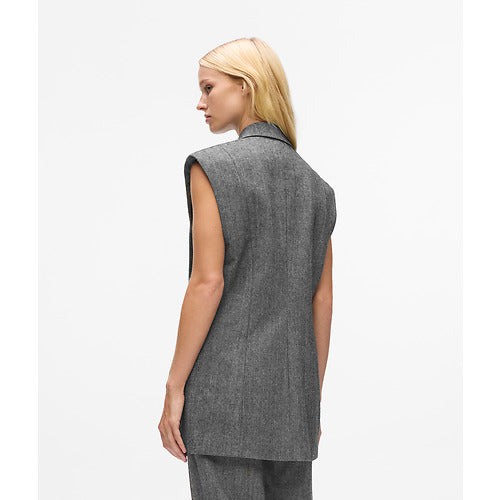 EMBELLISHED LAPEL TWEED GILET