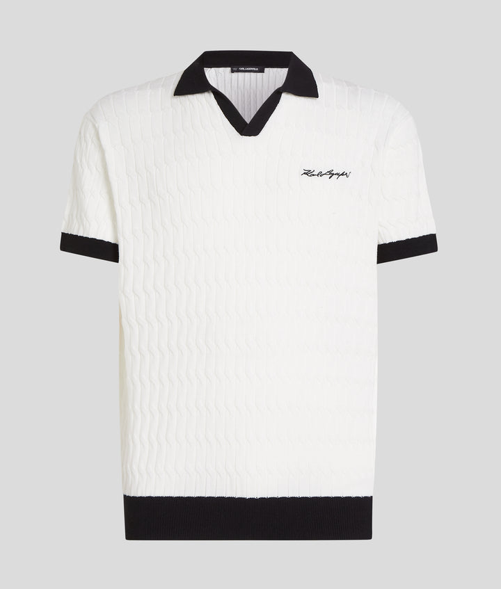 TEXTURED KNIT POLO