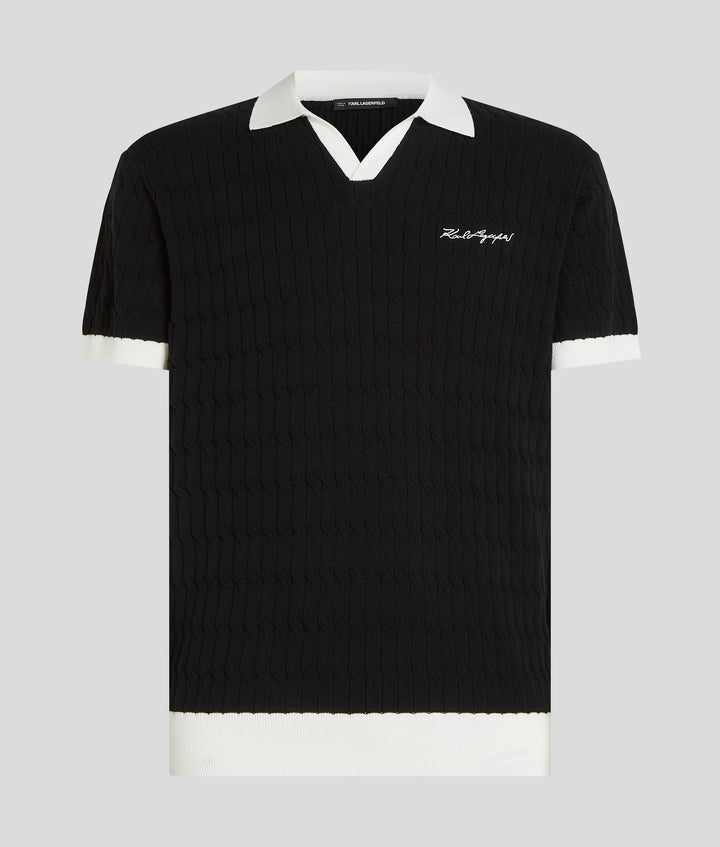 TEXTURED KNIT POLO