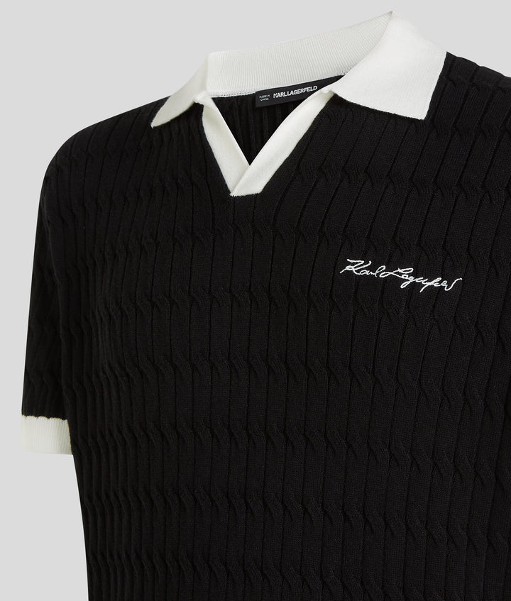 TEXTURED KNIT POLO