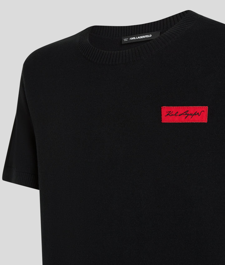 LOGO PATCH KNIT TEE