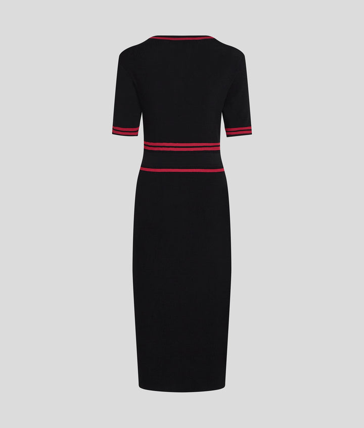 SIGNATURE V-NECK KNIT DRESS